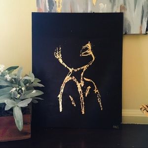 Gold leaf A-line painting - woman